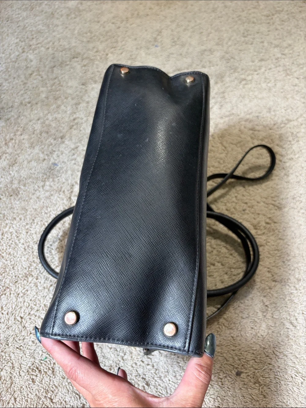 Kate Spade black Leather Crossbody Satchel Medium Size